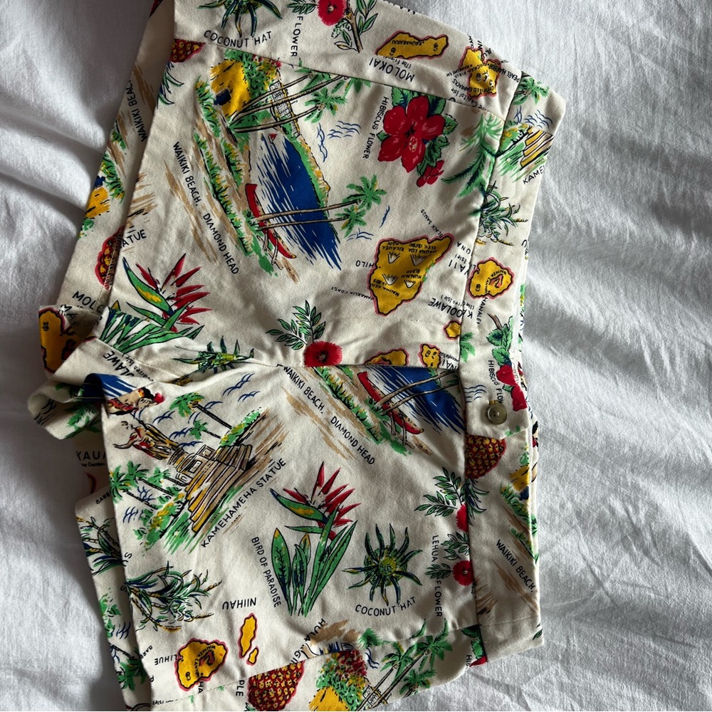 J. Crew White Shorts with Multicolor Trim
